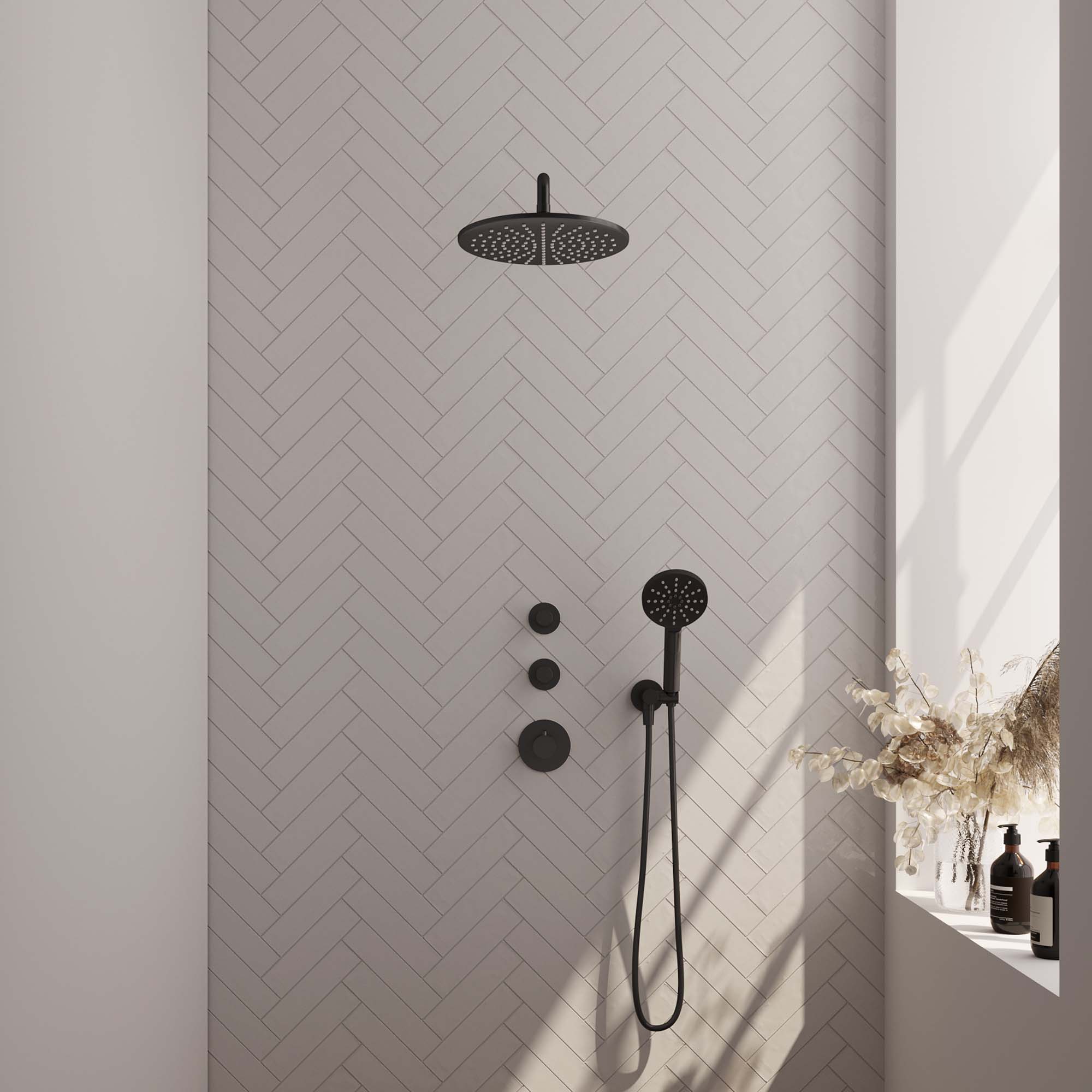 Brauer Thermostatische inbouw doucheset - Black edition
