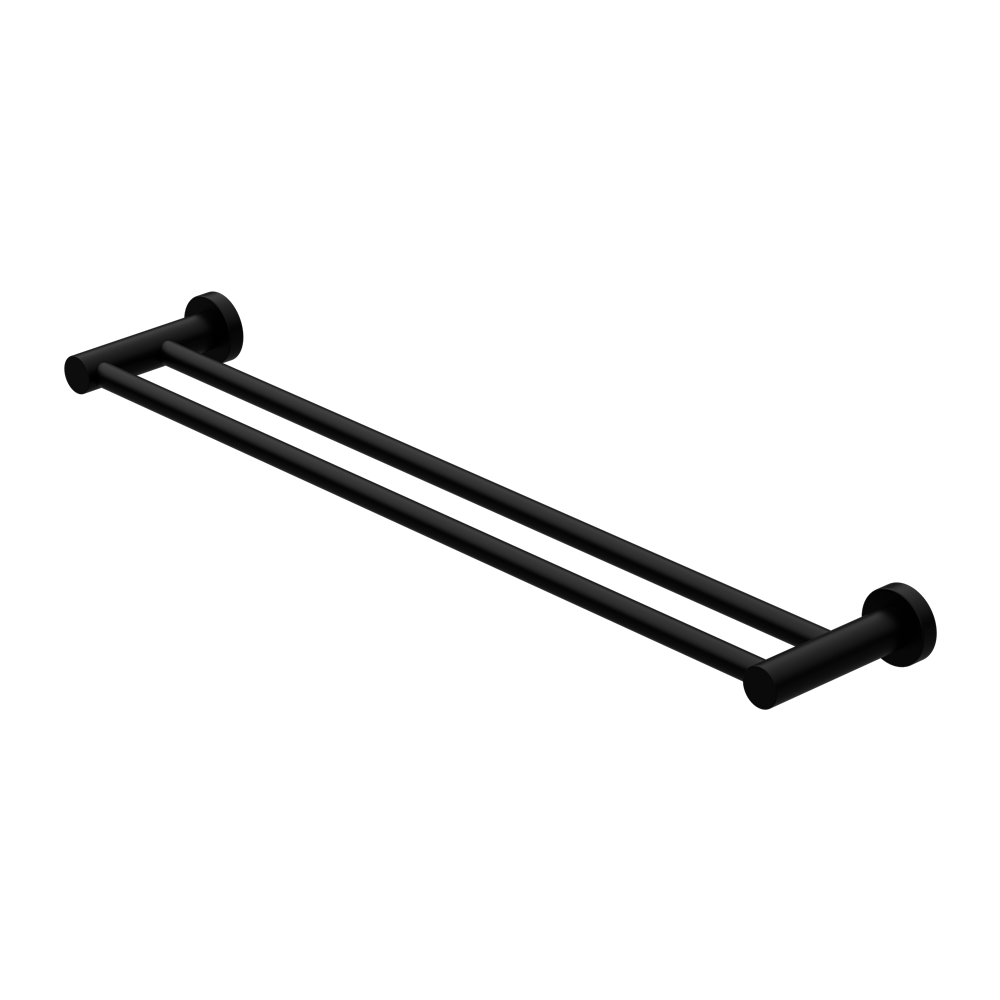 Dubbele handdoekhouder 60cm - Mat Zwart - Signature edition