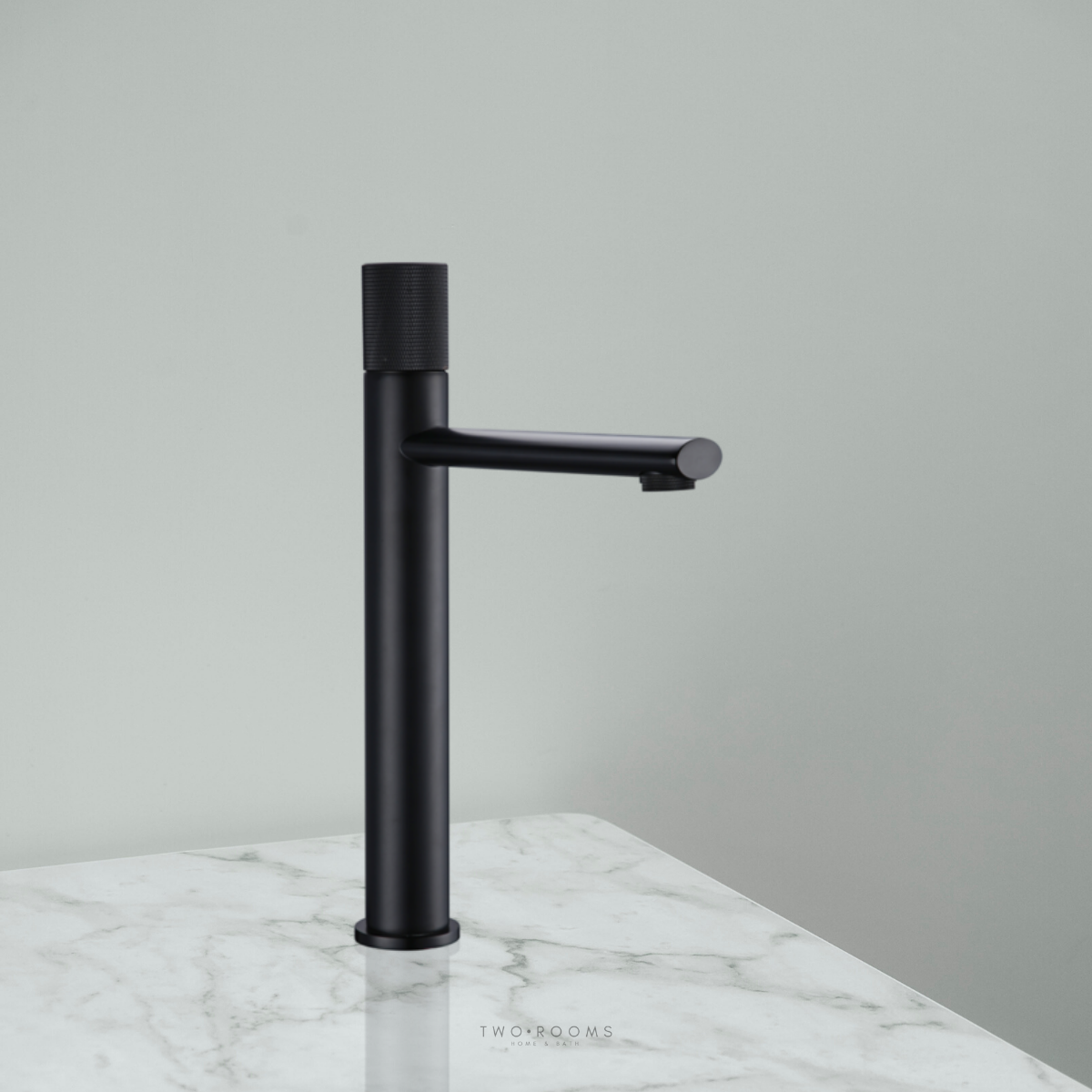 Hoge wastafelkraan design - Mat Zwart
