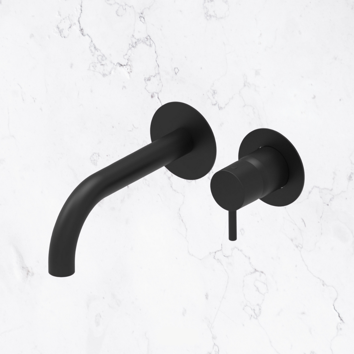 Wastafelkraan inbouw curve minimal - Mat Zwart