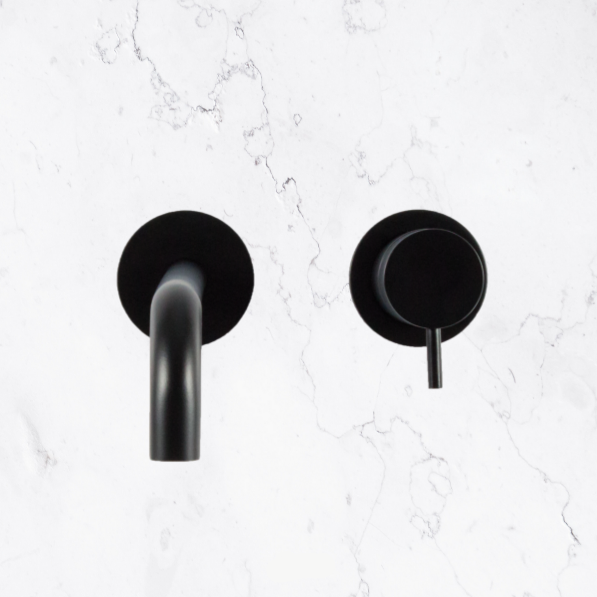 Wastafelkraan inbouw curve minimal - Mat Zwart