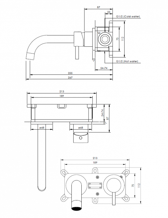 Brauer Inbouw wastafelkraan - Black edition