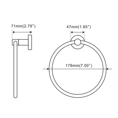 Handdoekring zwart - Accessoires - Zwart Sanitair