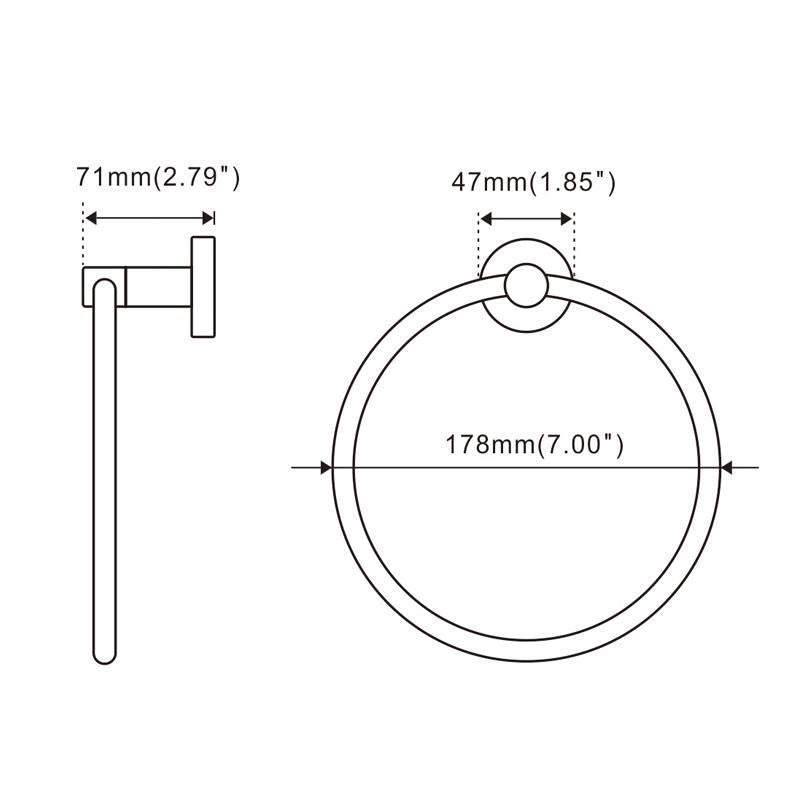 Handdoekring zwart - Accessoires - Zwart Sanitair